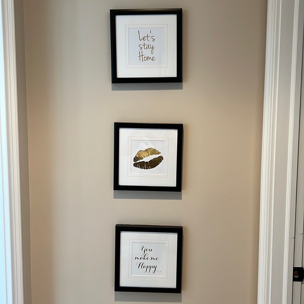 Let’s stay home , lips,, you make me happy frames 11x11
